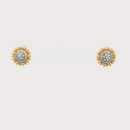 Kelly Herd  2 Toned Sunflower Stud Earrings