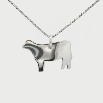 Kelly Herd Heifer Silhouette Pendant - Sterling Silver