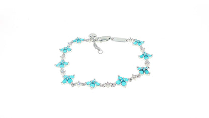 Kelly Herd Brass Turquoise Clover Bracelet