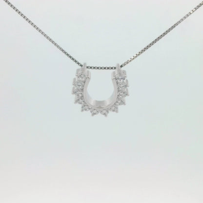 Kelly Herd Outside Set Horseshoe Necklace - Sterling Silver