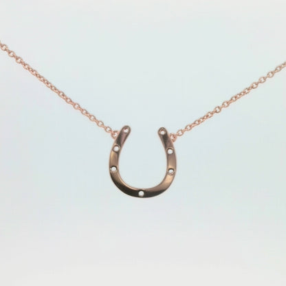 Plain Rose Gold Plated Brass Horseshoe necklace