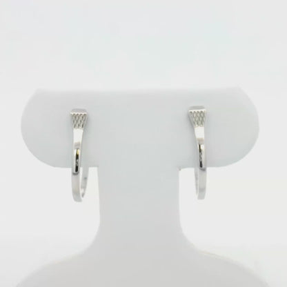 Kelly Herd Post Back Nail Hoop Earrings - Sterling Silver