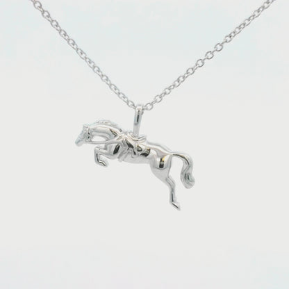 Brass Jumping Horse Pendent