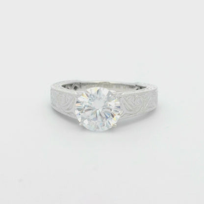 Engraved engagement ring