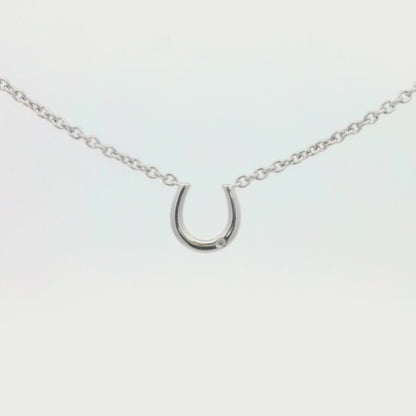 Kelly Herd Single Stone Horseshoe Necklace - Sterling Silver