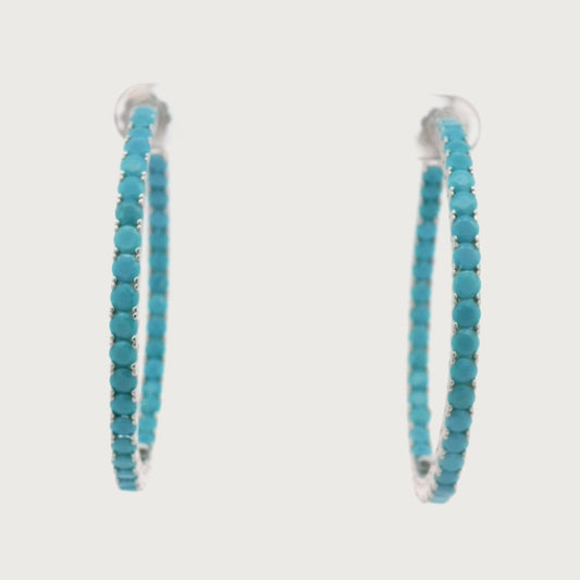 Kelly Herd turquoise Hoop earrings - 45mm