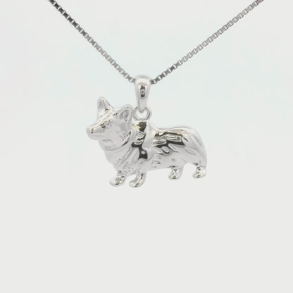 Kelly Herd Small Corgi Necklace - Sterling Silver