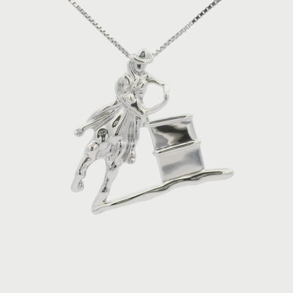 Kelly Herd Large Barrel Racing Pendant - Sterling Silver