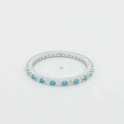 Kelly Herd Clear And Turquoise Anniversary Band