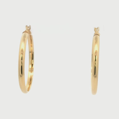 Kelly Herd Dome 3.5mm Gold Hoop Earrings