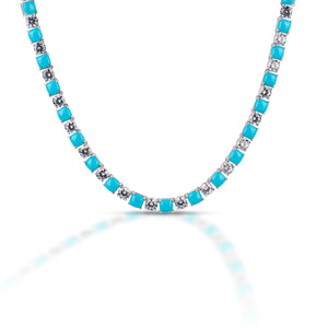 Kelly Herd Clear And Turquoise Necklace