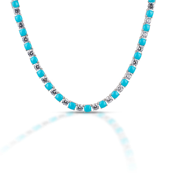 Kelly Herd Clear And Turquoise Necklace