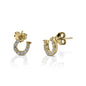 Kelly Herd Clear Horseshoe Earrings - 14k Gold