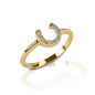 Kelly Herd Clear Horseshoe Ring - 14k Gold