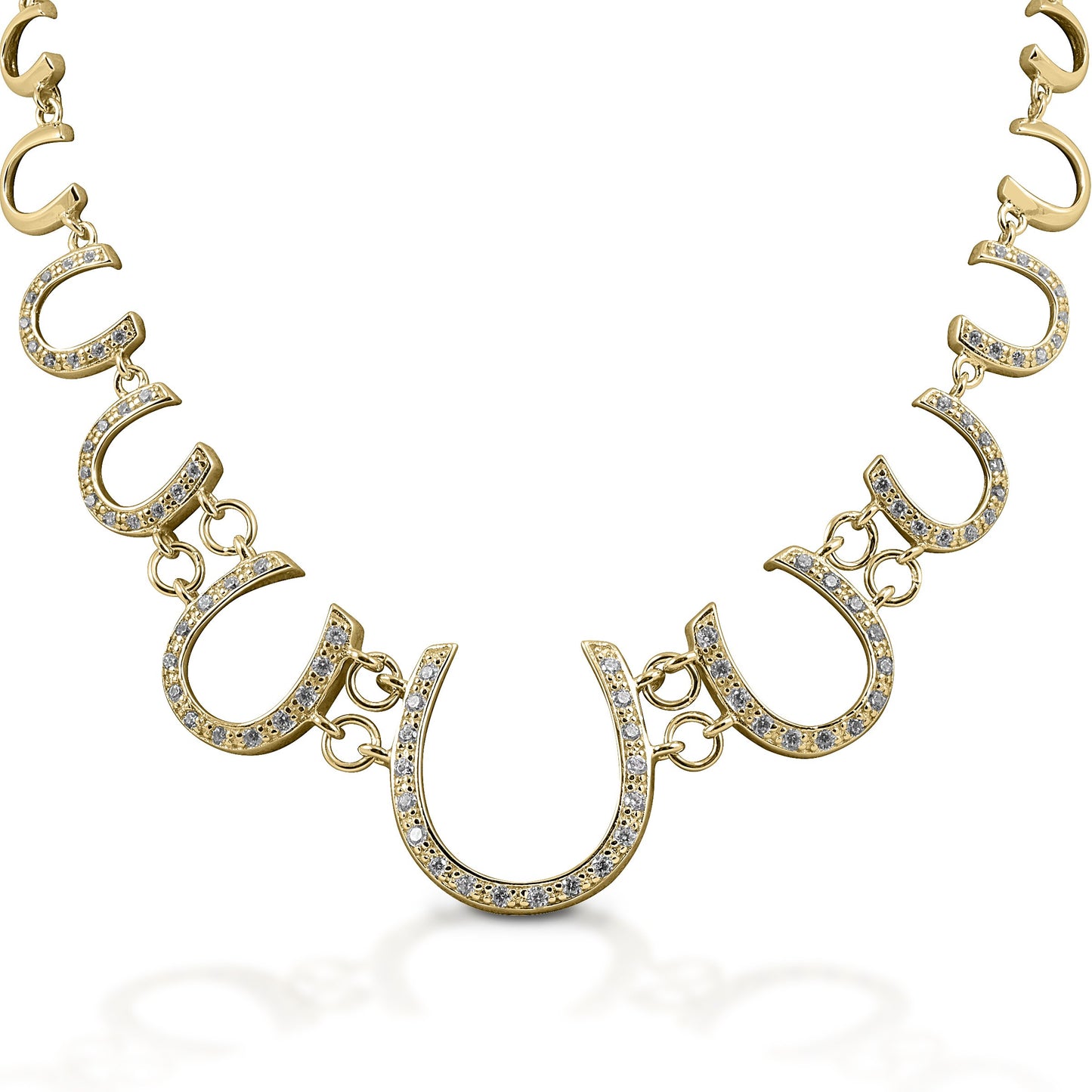Kelly Herd Multi Horseshoe Necklace - 14K Yellow Gold