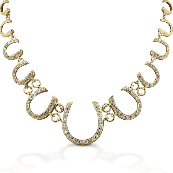 Kelly Herd Multi Horseshoe Necklace - 14K Yellow Gold