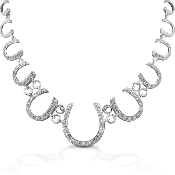 Kelly Herd Multi Horseshoe Necklace - 14K White Gold