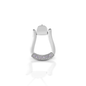 Kelly Herd Large Stone Base Oxbow Stirrup Pendant - 14K White Gold