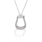 Kelly Herd Clear Stone Oxbow Stirrup Necklace - Sterling Silver