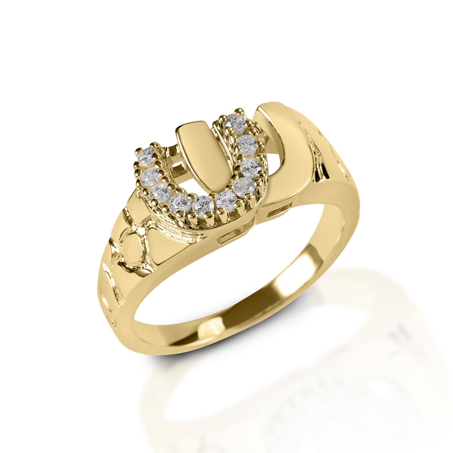 Kelly Herd Men's Double Horseshoe Ring - 14k Gold