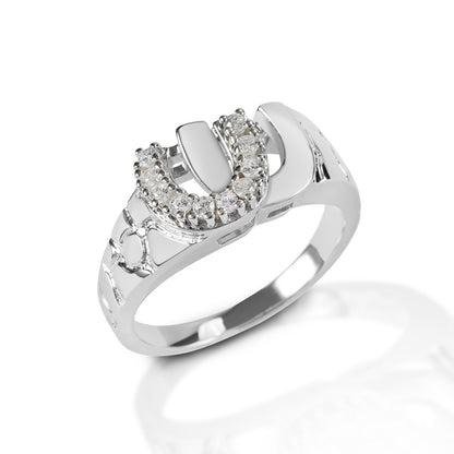 Kelly Herd Men's Double Horseshoe Ring - Sterling Silver