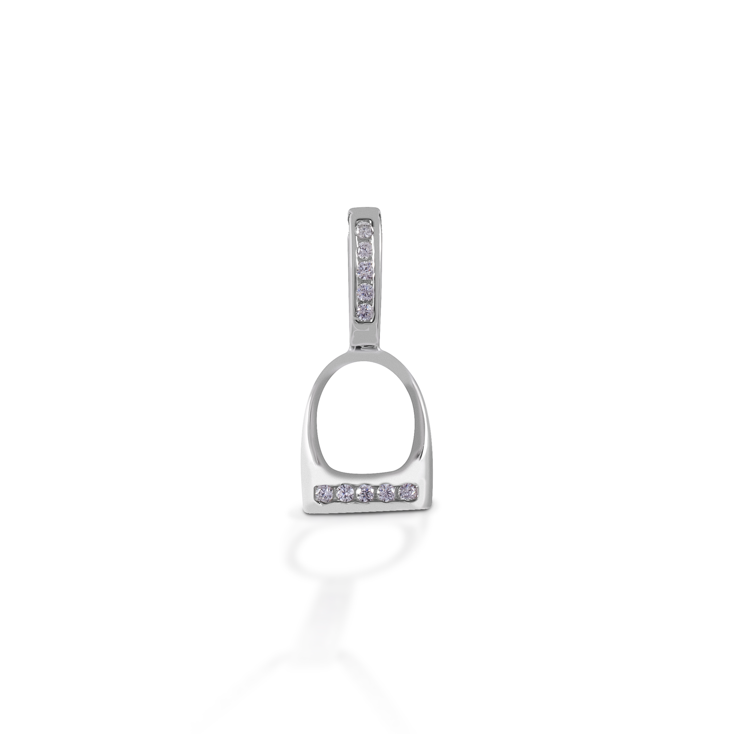Kelly Herd Small English Stirrup Pendant - 14K White Gold