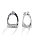 Kelly Herd Stud Earrings with Large English Stirrup Jackets - Sterling Silver