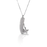 Kelly Herd Pavé English Riding Boot Necklace - Sterling Silver