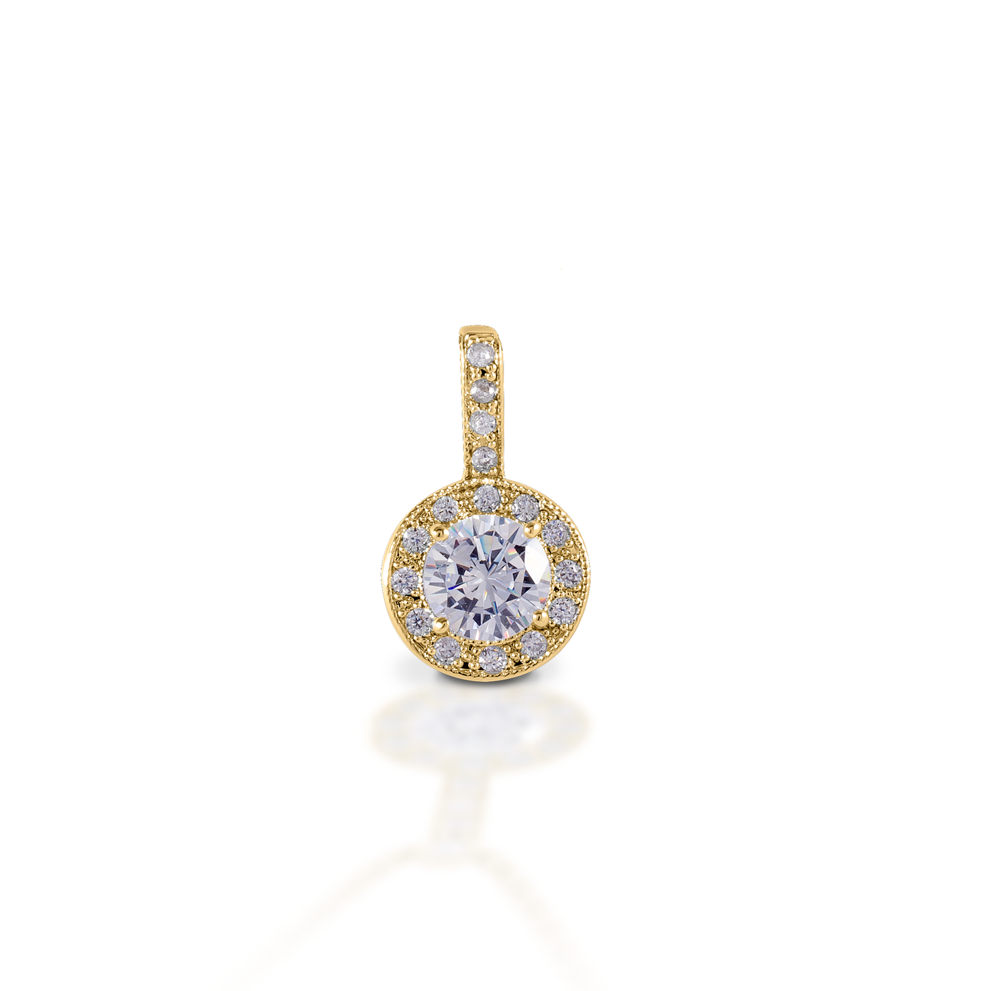 Kelly Herd Bezel Set Drop Pendant - 14K Yellow Gold