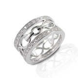 Kelly Herd Wide Band Bit Ring - Sterling Silver