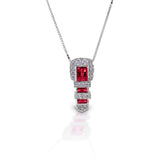 Kelly Herd Red Ranger Style Buckle Pendant - Sterling Silver