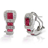 Kelly Herd Red Ranger Style Buckle Earrings - 14k Gold