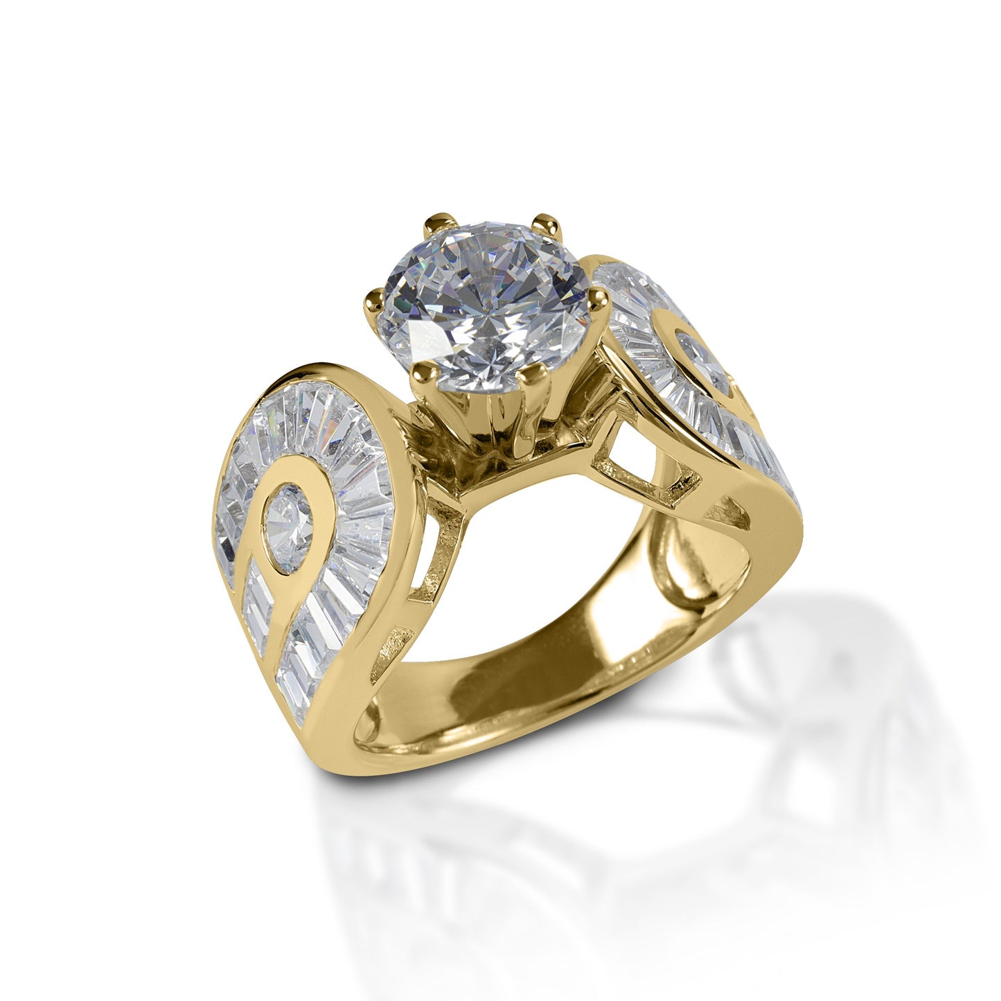 Kelly Herd Horseshoe Solitaire Ring - 14k Gold