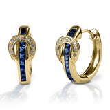 Kelly Herd Blue Contemporary Buckle Hoop Earrings - 14k Gold