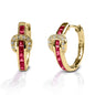 Kelly Herd Red Contemporary Buckle Hoop Earrings - 14k Gold