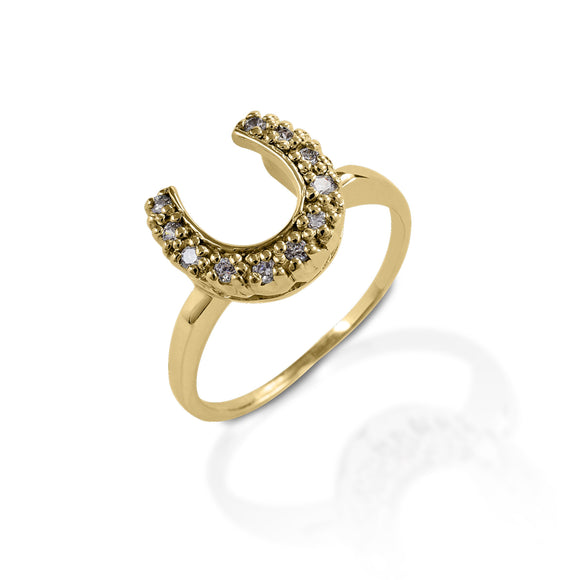 Kelly Herd Horseshoe Ring - 14k Gold