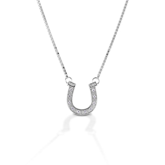 Kelly Herd PavÃƒÂ© Horseshoe Necklace - 14K White Gold