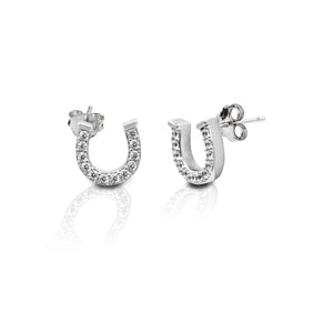 Kelly Herd PavÃƒÂ© Horseshoe Earrings - Sterling Silver