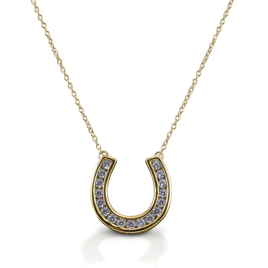 Kelly Herd Contemporary PavÃƒÂ© Horseshoe Necklace - 14K Yellow Gold