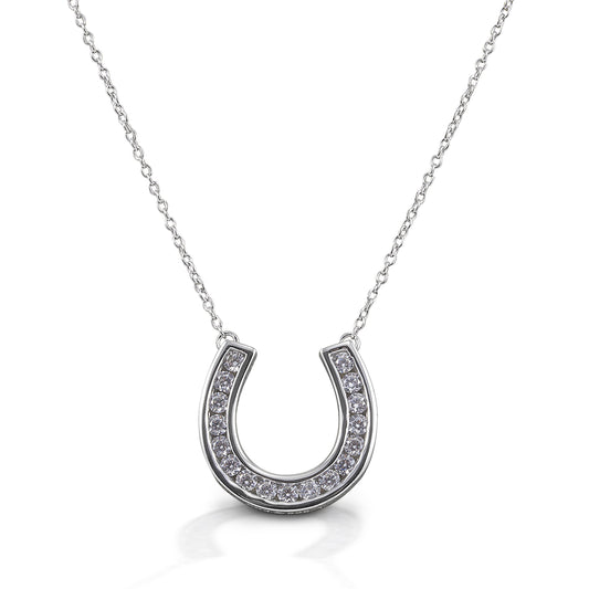 Kelly Herd Contemporary PavÃƒÂ© Horseshoe Necklace - 14K White Gold