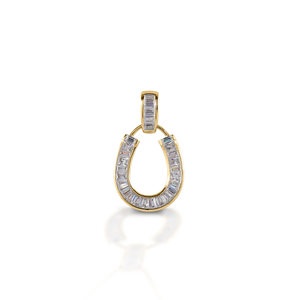 Kelly Herd Baguette Horseshoe Pendant - 14K Yellow Gold