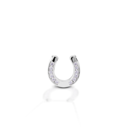 Kelly Herd Large Horseshoe Pendant - 14K White Gold