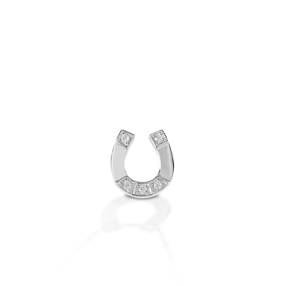 Kelly Herd Small Horseshoe Pendant - 14K White Gold