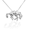 Kelly Herd Bucking Saddle Bronc Pendant - Sterling Silver