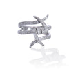 Kelly Herd Clear Stone Barbed Wire Ring - Sterling Silver