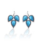 Kelly Herd Three Teardrop Turquoise Hook Earrings - Sterling Silver