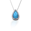 Kelly Herd Turquoise Teardrop Pendant Necklace - Sterling Silver