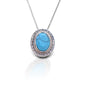 Kelly Herd Oval Turquoise Pendant Necklace - Sterling Silver