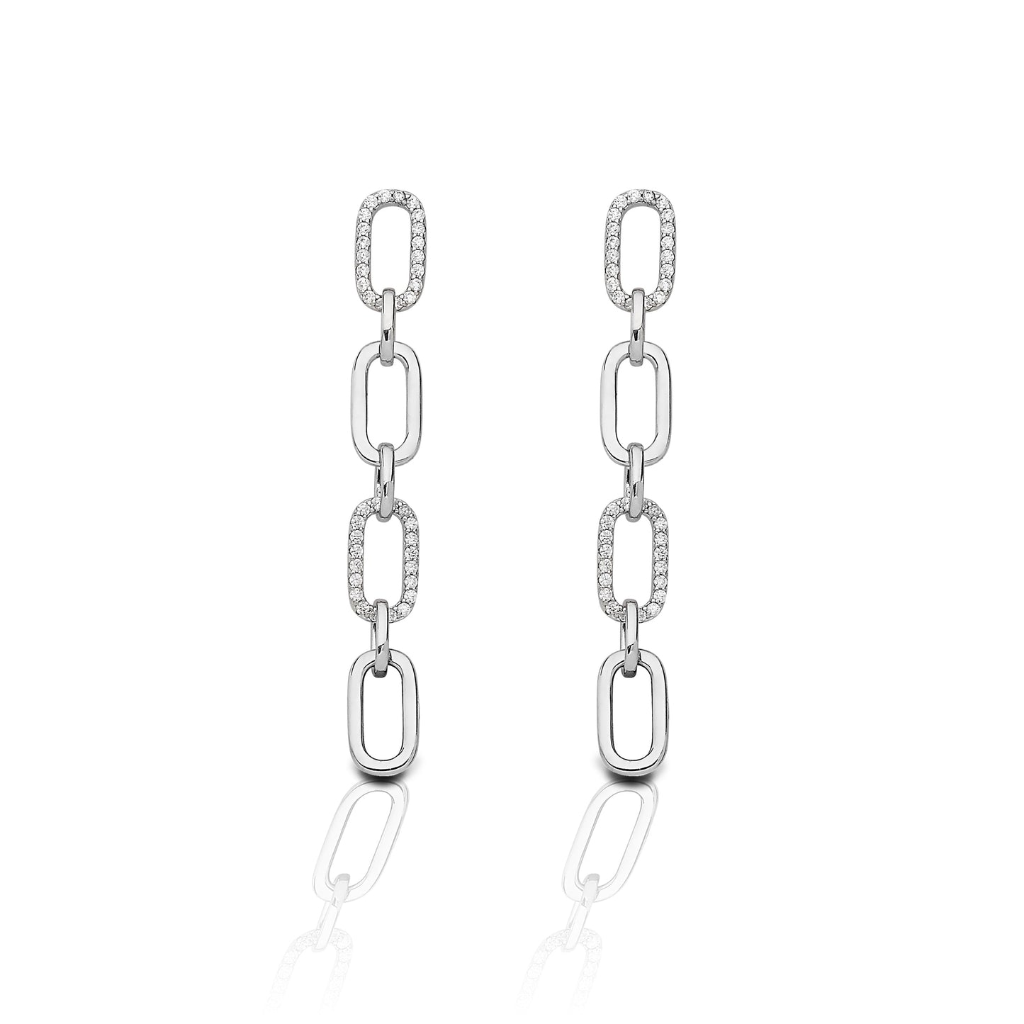 Kelly Herd 4 Link Paper Clip Earrings - Sterling Silver