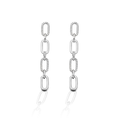 Kelly Herd 4 Link Paper Clip Earrings - Sterling Silver